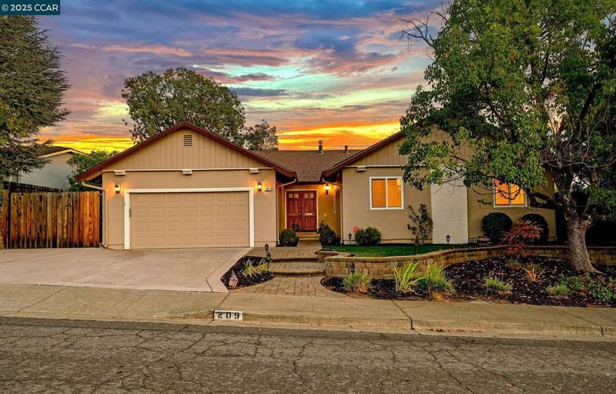 PLEASANT HILL PERFECTION! This stunning single-story rancher has been beautifully remodeled with thoughtful upgrades and designer finishes throughout. Every detail has been carefully curated to combine modern luxury, convenience, and timeless appeal. The spacious chef’s kitchen is a dream, featuring heated floors, a 5-burner gas range, granite sink, and elegant cabinetry—perfect for preparing memorable meals. The adjacent dining room has ample room for a large dining table for seamless entertaining, while the living room features a wood burning fireplace with the big screen TV already mounted above. Enjoy your own private backyard oasis with a gas firepit and spacious patio perfect for relaxing and entertaining under the stars. A recently updated primary bathroom, newer roof, and owned 30 panel solar system, add both beauty and efficiency. Additional features include a sparkling epoxy-coated garage floor with ample cabinetry, an electric gate with RV parking, a charging station and a backup battery system. Prime location, near BART, top-rated schools including Valhalla Elementary, DVC, Paso Nogal Dog park, hiking, shopping, and dining. This move-in-ready home captures Pleasant Hill living at its finest!