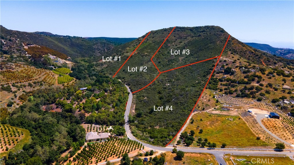 4 Parcels sold separate or together. Escape the ordinary and find your freedom in De Luz—Temecula’s hidden gem known for its rolling hills, ocean breezes, and peaceful, rural charm. Tucked among luxury estates, vineyards, and avocado groves, this is the perfect backdrop for your dream home, hobby farm, or private retreat. Located just a short drive from SoCal’s top wine country and within reach of both San Diego and Orange County, De Luz offers a rare blend of quiet seclusion and convenient access to city life. You have the option to purchase one, several, or all four neighboring parcels—each offering expansive acreage and endless potential: Lot #1: 12.54 acres offered at $199,000. Lot #2: 9.29 acres offered at $199,000. Lot #3: 14.17 acres offered at $209,000. Lot #4: 9.11 acres offered at $189,000. All 4 Lots Together: 45.11 acres for a total of $779,000. Whether you're dreaming of wide-open space, planning an agricultural venture, or just want to build your forever home in a setting that feels worlds away, this land offers the space and freedom to make it real.
