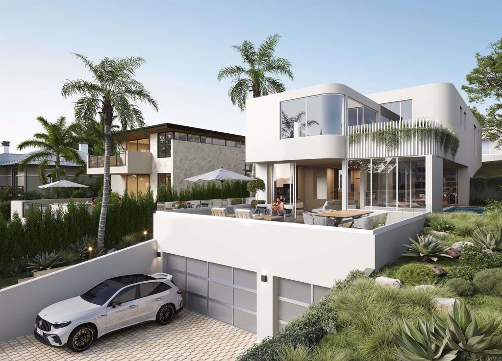 Start building your luxury family compound with 180º ocean views—immediately! Avoid the 3+ year permitting grind with this rare, permit-ready opportunity: a fully entitled 9,897 sq ft lot in prime Encinitas, complete with approved grading and architectural plans for a stunning 3925 sq ft main residence plus 646 sq ft detached ADU with rooftop deck and separate address. Designed by renowned architect Scott Maas of FieldxStudio, this coastal compound sits just one mile from the beach on the quiet end of Saxony Road. Perfect for builders, developers, or discerning homeowners ready to bring a dream to life.