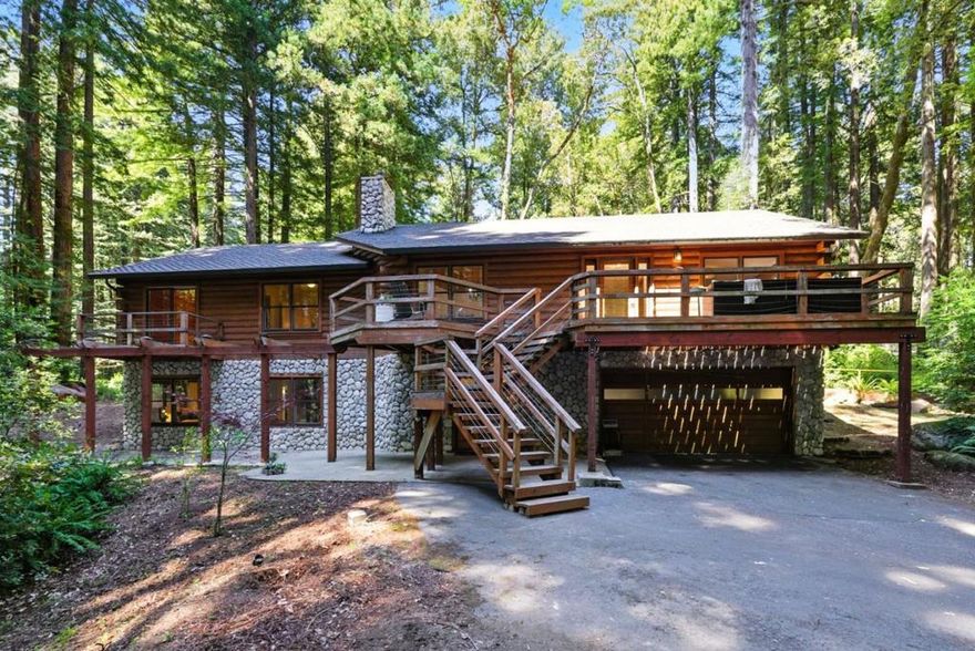 Discover the perfect blend of space, comfort, and natural beauty in this Woodside retreat. A scenic meadow highlights the property, plus a flat, usable acreideal for recreation, gardening, or expansion. The log cabin exterior with river rock accents evokes timeless curb appeal and a true Tahoe-inspired feel. Inside, the open floor plan, formal dining, breakfast room, and large bonus room provide flexibility for entertaining and everyday living. With 3 bedrooms upstairs and 1 downstairs with separate entry, the layout is perfect for families, guests, or multigenerational living.  Enjoy top-of-the-mountain living in a park-like setting with redwoods, meadows, and direct access to hiking and equestrian trails in nearby Huddart Park. Sunset views from the expansive deck, a wood-burning stove, hardwood floors, and spa tub in the primary suite add charm and comfort.  Amenities include central AC with dual zones, Generac whole-house generator with propane hookup, RV parking, ADT security, gutter guard filters, and a tranquil fenced yard. Just 6 miles from Hwys 92 and 84, youre minutes from the Peninsula or coast while enjoying the privacy and community spirit of Kings Mountain.