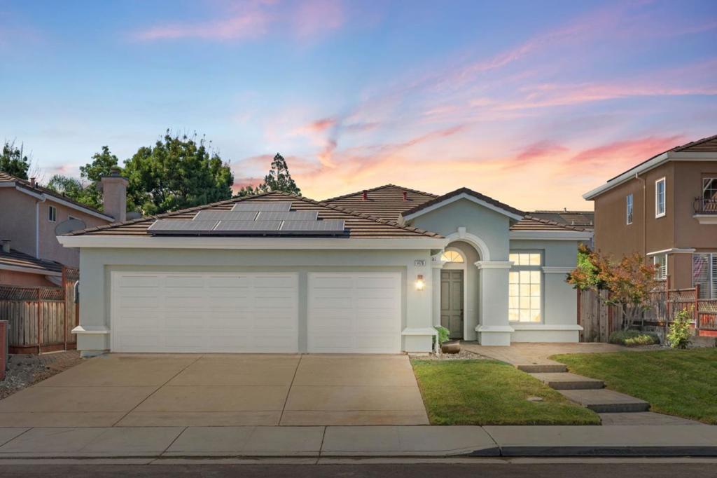 Single-story comfort meets backyard fun! Bright and open, the kitchen flows into spacious living and dining areas perfect for entertaining or quiet nights in. Recent updates include a freshly painted interior, updated appliances, and new vinyl laminate flooring in the bedrooms. The main bedroom includes double sinks and a large walk-in closet. Step outside to a low-maintenance backyard designed for enjoyment, featuring an above-ground swim spa, outdoor TV, covered outdoor bar, and a patio made for entertaining. Solar panels help keep energy costs down, and the location offers easy access to parks, schools, and neighborhood walking areas. Plus, you're only a short drive from local wineries, Gilroy Gardens, some of Gilroy's best restaurants and scenic golf courses.