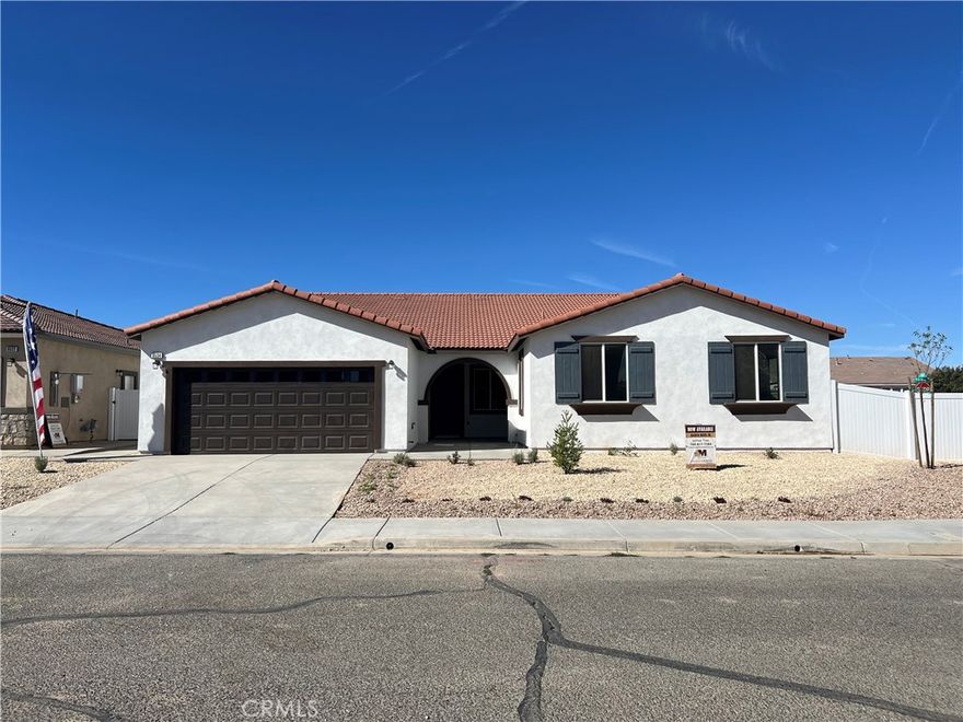 New Construction in a great Hesperia neighborhood, just off Cedar and Escondido. Single story, 2,914 sf. Main potion of home has 4 bedrooms, 2 bathrooms and a 4 Car Tandem Garage. Attached but separate casita/mother-in-law suite is a 1 bed, 1 bath with full living room, kitchen, walk-in closet and laundry room. Absolutely stunning casita.  Many upgraded features including a beautiful custom kitchen. Schedule a walkthrough today.