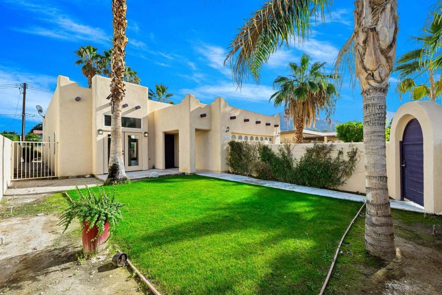 Nestled in desirable Desert Club Estates, this charming South La Quinta residence captures breathtaking mountain views and an unbeatable walk-to-everything location just moments from the restaurants, boutiques, and charm of Old Town La Quinta. Offering approximately 1,502 sq. ft. of open and inviting living space, this single-family home features 3 bedrooms, 2 bathrooms, a separate laundry room, and attractive architectural accents throughout. A welcoming front courtyard with lush grass presents exciting potential for a private pool and/or spa, creating your own desert oasis. Inside, enjoy a cozy tile-surround gas fireplace with glass doors and built-in bench seating, perfectly anchoring the living space. The adjacent dining area flows seamlessly into the kitchen, complete with tile countertops and backsplash, gas range, built-in microwave, generous cabinetry, walk-in pantry, and convenient bar seating. The primary suite is a peaceful retreat with French doors and a transom window, offering an en-suite bath with dual vanities, tile counters, a spacious shower, and a walk-in closet. A wonderful opportunity to own a well-located La Quinta home--schedule your private showing today.