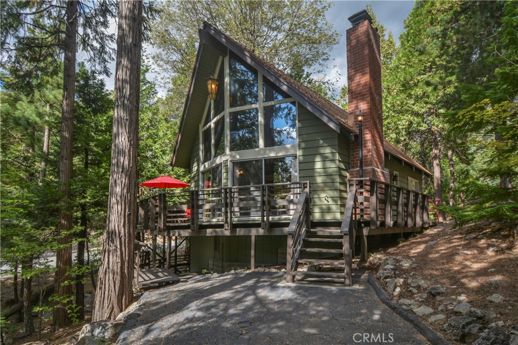 Step into this bright and open living space with cathedral ceilings and a dramatic wall of windows, flooding the main living space with natural light and forest views. You will have the perfect blend of modern comfort and mountain charm. You can feel the pride of ownership in this impeccably maintained mountain retreat. Featuring two bedrooms and one full bath on the main, providing both ease and comfort. The kitchen is a chefs delight with an open concept to the living room. Enjoy the stunning floor to ceiling, brick fireplace that is warm and inviting for those cold winter nights. Set on a large, private lot, surrounded by towering trees offering the ultimate mountain lifestyle in a private, peaceful setting. If you're seeking a serene mountain property with endless privacy, this hidden gem checks all the boxes and don't forget this beautiful property comes with Lake Rights and fully turn-key.