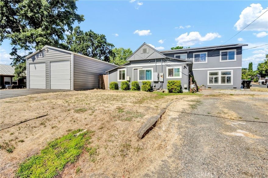 Live, play, and thrive in the heart of Lakeport with this radiant two-story retreat perched on a sunlit corner lot. Offering 2,120 square feet of inviting living space, the home features three bedrooms, two bathrooms, and a flexible bonus room—ideal as a fourth bedroom, home office, or cozy hideaway. Inside, the kitchen shines with newer appliances, quartz countertops, and a walk-in pantry built for culinary adventures. The upstairs primary suite includes a spacious walk-in closet, creating a perfect personal escape. Comfort and efficiency come standard thanks to mini-split systems, an on-demand water heater, a smart solar power setup, and a generator plug for peace of mind during unexpected outages. Outside, the circular driveway adds charm and convenience, in the backyard you will find a converted 10x16 shed that’s now the ultimate gaming retreat, and an expansive 24x35 roll-through metal building with an electric car charging port already set, primed for hobbies, storage, or workshop dreams. Ideally located near Clear Lake’s shimmering waters, local dining spots, and the city park, this home puts the best of Lakeport right at your doorstep.