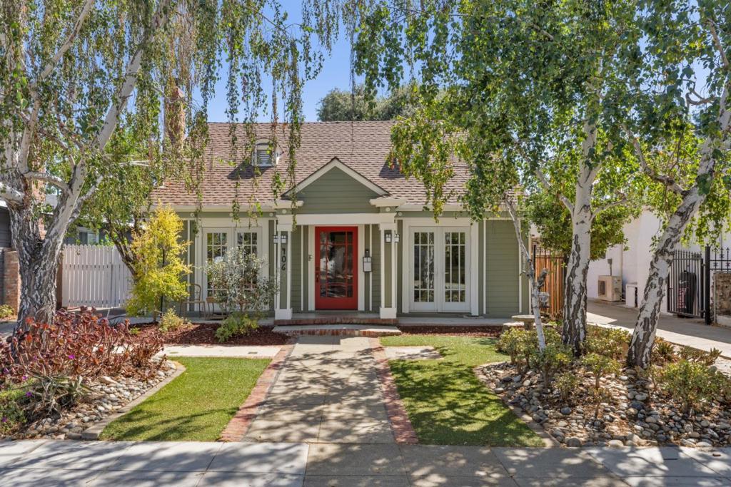 Step into this Authentic 1920 Craftsman home, Timeless Beauty, Everyday Living. Gleaming hardwood floors lead through a welcoming living and dining room anchored by a charming fireplace, built-ins, wainscotting, and original architectural features. Natural light streams through stained-glass windows and a double set of French doors open to the front garden and sitting areas. Authentic Craftsman Character with stunning built-in woodwork and cozy fireplace with handcrafted tiles flows to dining room with built-in mirrored hutch and glass-doored book shelves and to an office or third bedroom with French doors. Unique Bonus Areas; a generous full height attic, accessible via hallway ladder, opens possibilities for a unique bonus retreat and invites your imagination-think studio, storage, or extra living space. A handy workshop at the back of the property and a partial basement offer functional flexibility, whether for storage, hobbies, or a wine cellar. Nestled near the vibrant Rose Garden neighborhood, this home is minutes from stylish Santana Row, downtown energy, and convenient freeway access (280 & 880). Whether you're drawn to local shops, parks, or commuting ease, it's all within reach.