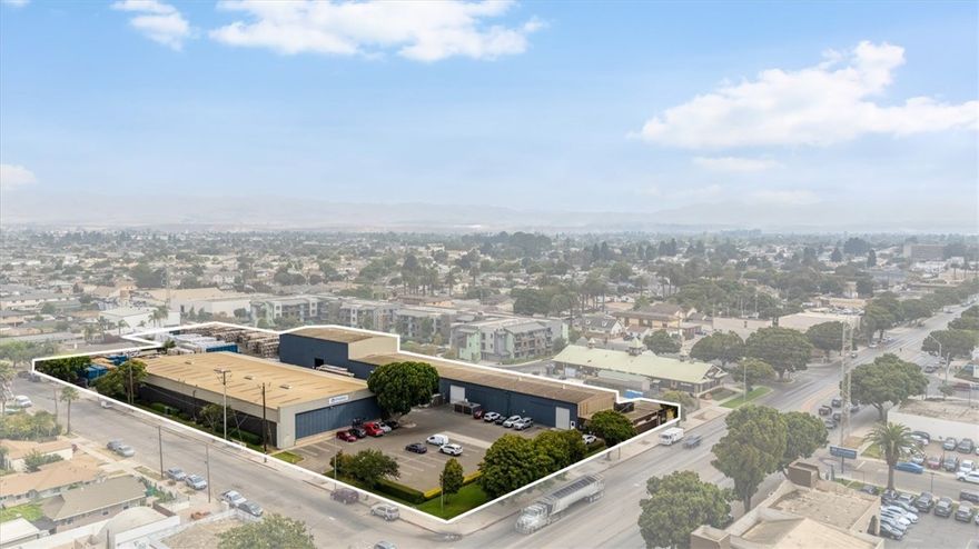 807 W. Main Street in Santa Maria is a versatile mixed-use property situated on 3.13 acres, the property features two buildings with split zoning—predominately CM—allowing outside storage and a minimal amount of C2 allowing commercial retail/offices along the frontage.
Total building square footage is approximately 38,750 square feet: 2,500 SF of retail and 36,250 SF of industrial space. The property has access off of Main St. and Bentley Ave. offering easy ingress and egress. Ideal for single or multi-tenant occupancy, this property offers excellent flexibility for a wide range of users.