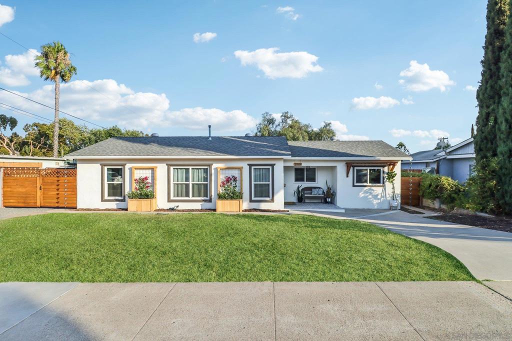 (Inquire about the Assumable VA Loan) Beautifully updated Fletcher Hills home offering 3 bedrooms, 2 bathrooms, and 1743 sq ft of single-level living on a flat 0.25-acre lot. Enjoy a modern kitchen with quartz countertops, stainless steel appliances, and a spacious peninsula, plus updated bathrooms, luxury vinyl plank flooring, dual-pane windows, and central heat & AC. A bonus flex room, currently built out as a butlers pantry, provides potential space for a 4th bedroom, office, or playroom. The large backyard is full of potential—add a pool, ADU, or just relax and enjoy the space. Located in a quiet, established neighborhood near great schools, parks, and easy freeway access, this move-in-ready home blends comfort, style, and future opportunity.
