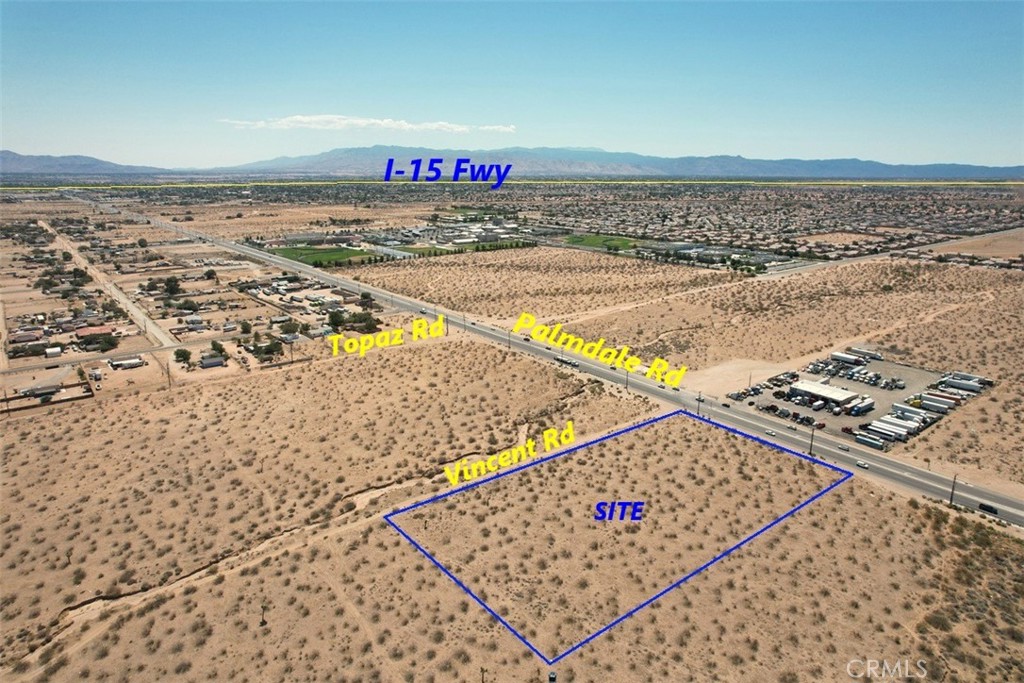 4.52 Acres of Land, APN 3105-161-14-0000, zoned (C-1) Neighborhood Service Commercial, paved street on busy Palmdale Rd, Electricity and water on street as per city maps. A few permitted uses in the city of Victorville include storage containers, parking lot sales, restaurants, small recycling facilities, and Vehicle Storage, among others. The site's configuration allows for easy access. Traffic counts 25,000+/- cars per day, conveniently located just 0.9 mile from US- 395 Hwy to the west of the property and only 3.5 miles from I-15 Fwy (Exit 147) to the east of the property, (C-1) Commercial Zoned, and next to a self-storage close to a major thorough fare Bear Valley Rd. a developers opportunity for your Retail or Office Commercial Building, see showing instructions for estimated corner coordinates, Lines demarcating boundaries are approximate and not surveyed, buyer and buyer’s agent to verify utilities, zoning & exact boundary lines to satisfy yourselves with the property. Google Maps Coordinates to the site are: 34.507694, -117.384639. Bring your offer today.