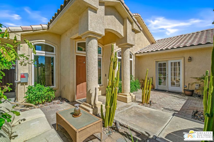 Discover this beautifully maintained single-level home in the heart of Rio Vista, offering 3 spacious bedrooms, 2 full bathrooms, and an ideal layout for relaxing or entertaining. Enter through a private courtyard and step inside to discover a bright and inviting open-concept layout, featuring tile flooring throughout the main living areas and plush carpet in the bedrooms for added comfort. The spacious family room offers a cozy fireplace, while a separate living room just off the dining area provides additional space to relax or entertain. The gourmet kitchen comes complete with sleek granite countertops, premium stainless steel Bosch appliances, and ample cabinetry. Enjoy your own private oasis featuring a sparkling pool, relaxing spa, and built-in fire pit set in a beautifully landscaped yard. Additional highlights include an attached 2-car garage, indoor laundry facilities, solar panels for low energy bills, and thoughtful upgrades throughout. Don't miss the opportunity to own this exceptional home in a sought-after neighborhood.