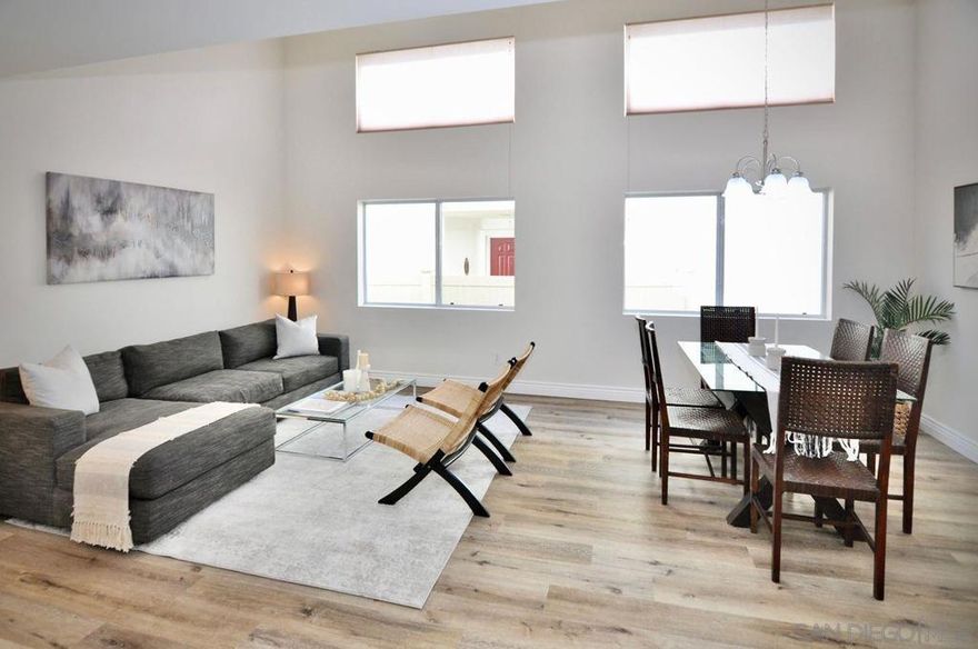 Beautifully remodeled 3-bedroom, 2.5-bath home in desirable Scripps Ranch! Step into a bright, open layout featuring updated flooring, fresh paint, and a family room w/fireplace—perfect for relaxing or entertaining. The impressive kitchen boasts white cabinetry, stainless steel appliances, and a charming breakfast nook. Retreat to the spacious primary suite with a walk-in closet. Enjoy outdoor living on the private backyard patio surrounded by lush trees and amazing sunset views. No Mello-Roos! Community Pool.