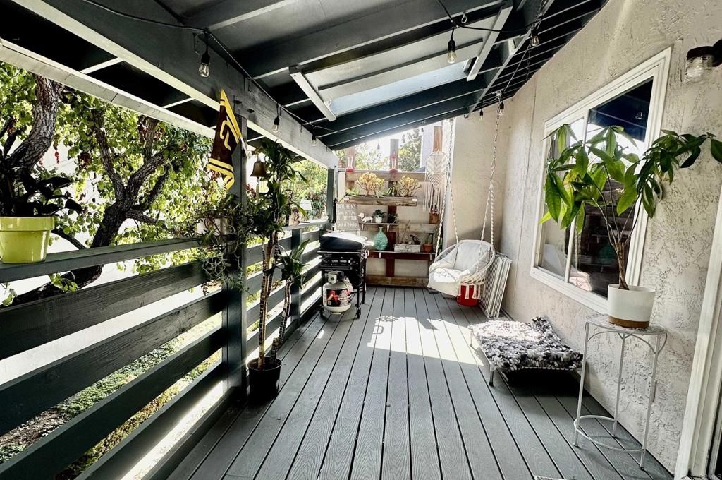 This charming upper-floor condo in desirable Granite Hills offers 2 bedrooms and 2 bathrooms, featuring a vaulted ceiling for an open, airy feel. It includes a 1-car garage with an additional parking spot and ample guest parking. Enjoy the enormous covered patio, perfect as a second spacious living area. The unit is top-floor, so no one is above you, and it includes a walk-in closet and in-unit washer and dryer for convenience. The complex provides a relaxing, park-like atmosphere with a pool and privacy, all while being close to shopping, public transportation, and freeways for easy access.
