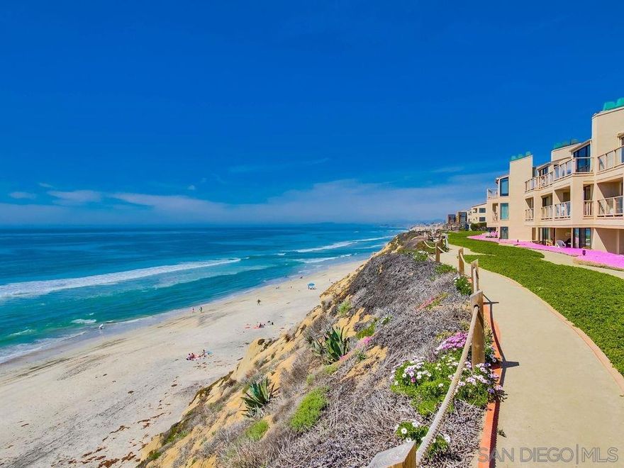 VACATION RENTAL - RATES ARE SEASONAL- This updated, spacious condo is an amazing Solana Beach gem! The complex sits right on a bluff of the Pacific Ocean. Gorgeous 2 story, 2 bedroom, 2.5 bath boasts 1,600+ sq ft of beach living space plus 2 spacious patios for your enjoyment.  Enjoy staircase beach access just a short walk down the street for a morning walk or a leisurely day. RATES ARE SEASONAL
