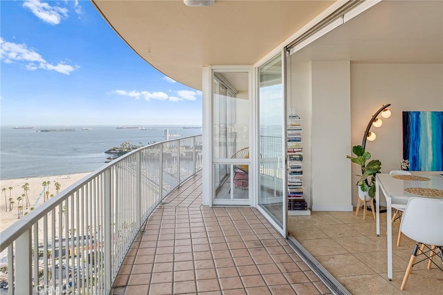 This home is available for sale & lease. This home can be leased fully furnished. Owners prefer 12 month lease but are open to shorter term. Experience luxury high-rise living in one of Long Beach’s most iconic buildings—the International Tower on Ocean Boulevard. This fully furnished 3 bedroom (2 bedrooms + dedicated office) condo is perched on the 28th floor and offers unobstructed views of the Villa Riviera, the Pacific Ocean coastline, downtown Los Angeles skyline, and mountains.



Designed by renowned mid-century modern architects Carl B. Troedsson, Charles Boldon, T.Y. Lin. Its unique cylindrical design and 360° balconies have made it a landmark on the Long Beach skyline and a backdrop for films including Anchorman and Gone in 60 Seconds.



The residence blends architectural charm with modern comfort, featuring an open-concept layout, floor-to-ceiling windows and a wrap-around balcony that brings the outdoors in. Ideal for those seeking long-term coastal living in a building rich with history, design, and breathtaking panoramic views of the Pacific ocean coastline to downtown Los Angeles.



The primary bedroom offers ocean coastline views and an Infinity Icon hybrid luxury queen mattress bed with King Koil adjustable bed base with massage zones, zero gravity, under bed lighting and head and foot elevation. The second bedroom includes a queen bed, and smart TV. The third room is furnished as a dedicated office with Philips HD monitor, a SGorri massage chair to unwind and relax in,  and a futon that converts to a single bed. Bathrooms have been updated with spa-inspired fixtures and finishes. New In-unit LG washer and dryer included.



The galley-style kitchen features white cabinetry, quartz countertops, custom geometric backsplash, deep undermount sink, and full-size stainless-steel appliances, LG including a French-door refrigerator, electric stove, oven and garbage disposal. A breakfast bar with seating for three and open sight-lines to the living and dining areas make it ideal for entertaining.



Two assigned side-by-side parking spaces are located in the secure subterranean garage in the building.



Community amenities include 24-hour concierge and security, a full-service gym, resort-style pool, conference room, clubhouse, and a rentable guest suite, high speed Wi-Fi, smart TV. 



Located near Long Beach Convention Center, Shoreline Village, The Pike, The Queen Mary, Aquarium of the Pacific.