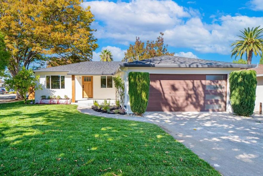 Quiet large lot, 2 master suites + 2 walk-in closets, 4 bedrooms + den (total 5 rooms). Just  9-minute walk to the Harker school. Fully remodeled from top to bottom for modern comfort and style. Open floor plan features soaring ceilings, recessed lighting, and abundance of natural light. Chef's kitchen showcases new stainless steel appliances, modern cabinetry, porcelanosa porcelain slabs countertops, and oversized island. Two primary suites, each with a walk-in closet, ideal for multi-generational living or guests. Extensive upgrades include new roof, A/C, windows, insulation, and more. Conveniently located near top employers such as Apple, Netflix, Google, and Meta, and close to Downtown Saratoga, Westgate Mall, Santana Row, highly rated schools, libraries, and community centers.