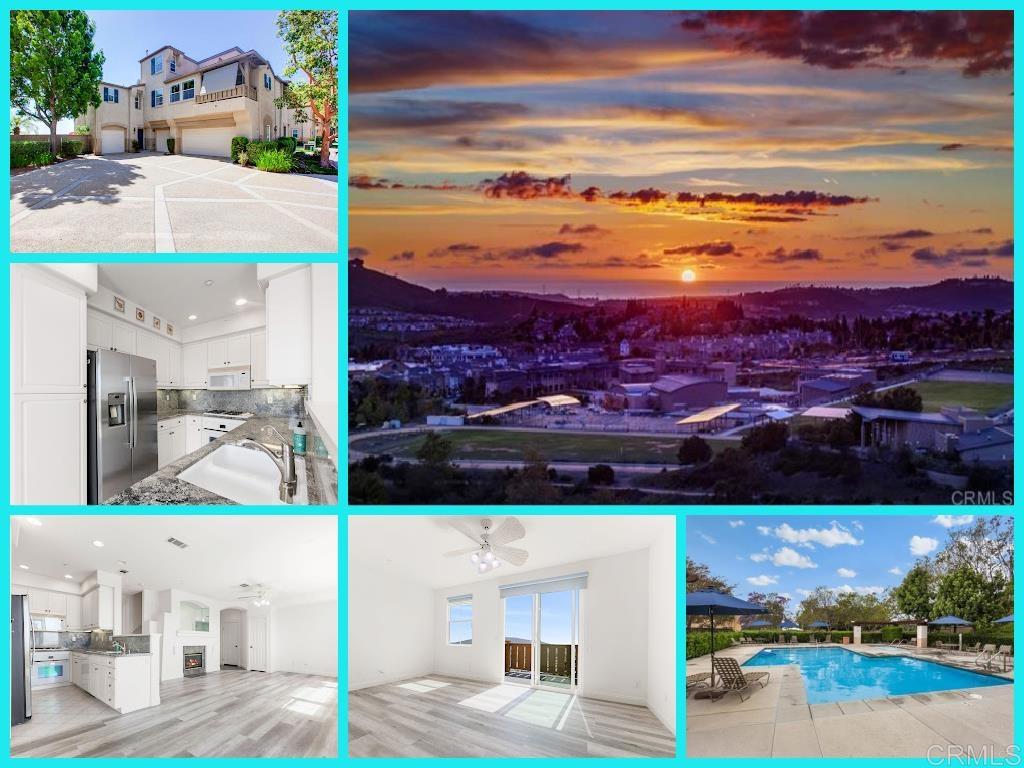 2 bedroom plus loft! PANORAMIC OCEAN VIEWS from every room! Amazing sunsets looking due west across Batiquitos lagoon out to the ocean. Located on the largest lot in this small, private complex, this townhome boasts incredible outdoor space including a BBQ and a fire pit for enjoying those sunsets. This beach inspired town home features lots of attention to detail, down to the drawer pulls. New luxury vinyl plank flooring upstairs and down. Granite countertops, white cabinets and barely used appliances in the open kitchen with easy access to the backyard. Master balcony for extra views and allowing the ocean breezes in. There is also a loft upstairs that could be an office space, playroom, exercise room or spill over bedroom. 2 single car garages. All appliances available including washer/dryer and AC. Gated community within walking distance to school, town center, trails and park. Award winning San Elijo Hills is convenient to beaches, freeways, shopping and restaurants. Absolutely no smoking indoors or in yard. Available for immediate occupancy.