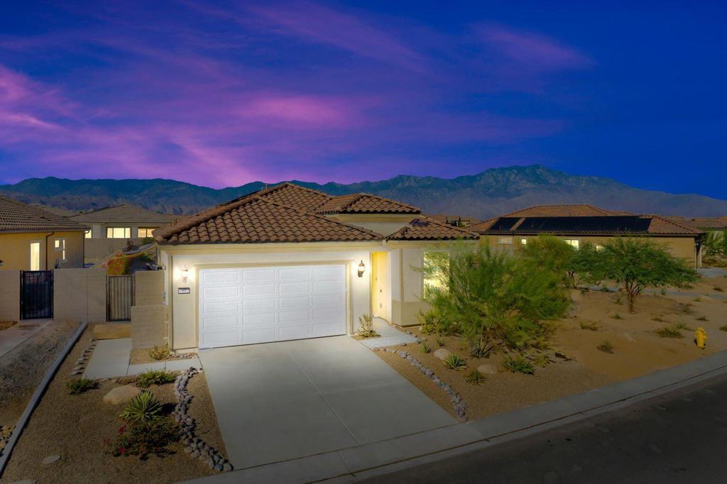 This beautiful 3 bedroom, 2 bath is exquisitely furnished. 2021 construction in the beautiful 55+ gated community of Del Web. Private pool and spa in the luxurious backyard with low maintenance desert scape. Available for lease, 4months to 1 year+. Solar included as is a Tesla plug in the garage.Also, available for sale.