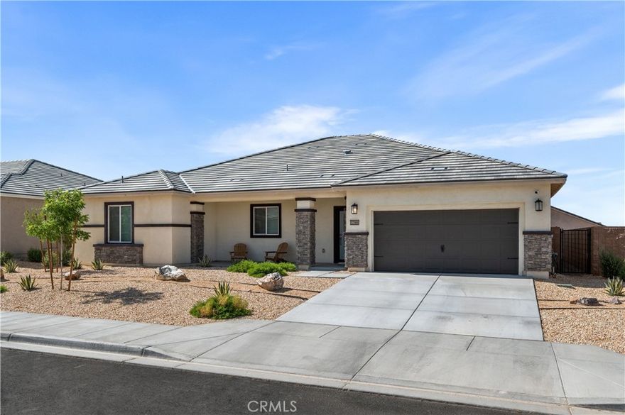 BACK ON THE MARKET! Welcome to this stunning 5-bedroom, 3-bathroom home in a newly developed neighborhood of Victorville, CA. Built in 2023, this modern residence offers 2,549 sq.ft. of living space on a 7,519 sq.ft. lot, and is in amazing condition—ready for you to move right in.



Step into a bright and airy home featuring a great open layout that seamlessly connects the spacious living, dining, and kitchen areas—perfect for both everyday living and entertaining. The kitchen boasts contemporary finishes, ample cabinetry, and a large center island ideal for gathering.



With five well-sized bedrooms, including a luxurious primary suite, there's room for everyone to enjoy their own space. Each bathroom is stylishly appointed with modern fixtures and finishes.



Located in a quiet, newly developed community, this home offers the perfect blend of comfort, space, and modern convenience. Don’t miss the opportunity to own this like-new home in one of Victorville’s growing neighborhoods!