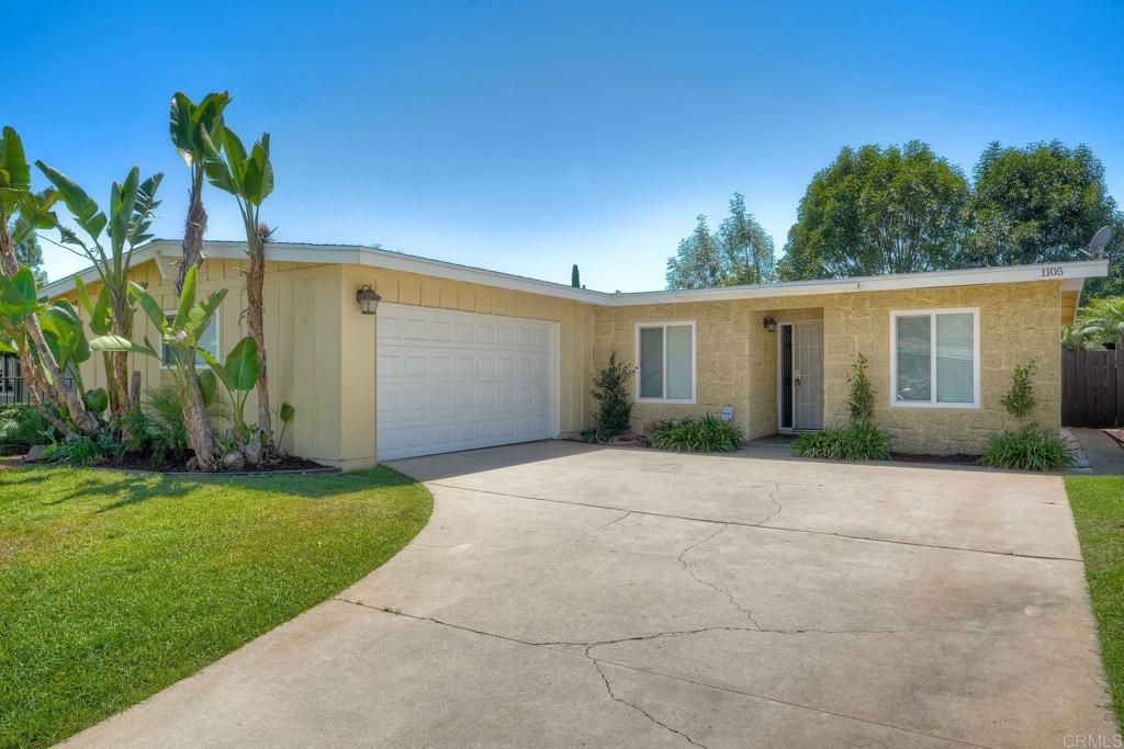 Welcome to 1105 Fern St, a beautiful redone single-story home that’s nested in quiet residential neighborhood with spacious amenities and endless possibilities! This detached home offers the perfect blend of privacy and functionality. 3 bedrooms, 1.5 baths with endless possibilities; a large bonus room, a home office, or possible bedroom, ideal for larger or expanding families, and a large driveway for added parking. This home has been well maintained with newer roof, newer air conditioning system, freshly painted interior & exterior, automatic landscaping sprinkler system, washer/dryer hookups in garage. Seller is willing to install new vinyl plank floors in living room with a solid offer. Beautifully refreshed outdoors plants and shrubbery, mature fruit-producing and citrus tree adds charm to the landscape, plus lush green lawn offers a sense of relaxation. The expansive covered patio is ideal for outdoor dining and family gatherings. Conveniently located near schools, shopping, dining, local parks, with easy freeway access, this home combines peaceful living with practical proximity. Come see all that 1105 Fern Street offers!