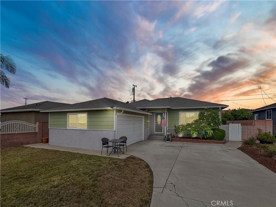 Welcome to your new home with outstanding curb appeal and a newer roof, this move-in ready 3-bedroom, 2-bathroom is the perfect place to build lasting memories. Step through the front door into a spacious, open-concept living room featuring newly installed recessed lighting and stunning laminate wood flooring. The heart of the home is the gourmet kitchen—an inspiring space for any chef—boasting a top-of-the-line 5-burner stove, sleek Quartz countertops, and modern cabinetry that adds both style and functionality. Adjacent to the kitchen is a bright and inviting dining area, ideal for family meals or entertaining guests. Down the hallway, you'll find three comfortable bedrooms that share a tastefully updated full bathroom with mosaic tile shower walls and elegant tile flooring and a remodeled bedroom bathroom. Step outside to a spacious backyard, perfect for hosting outdoor gatherings or enjoying weekend barbecues. Additional features include an attached 2-car garage and an extended driveway with ample parking for multiple vehicles. Conveniently located near Whittier’s top parks, shopping centers, restaurants, banks, and everyday amenities, with easy access to the I-5 and I-605 freeways—this home truly has it all.