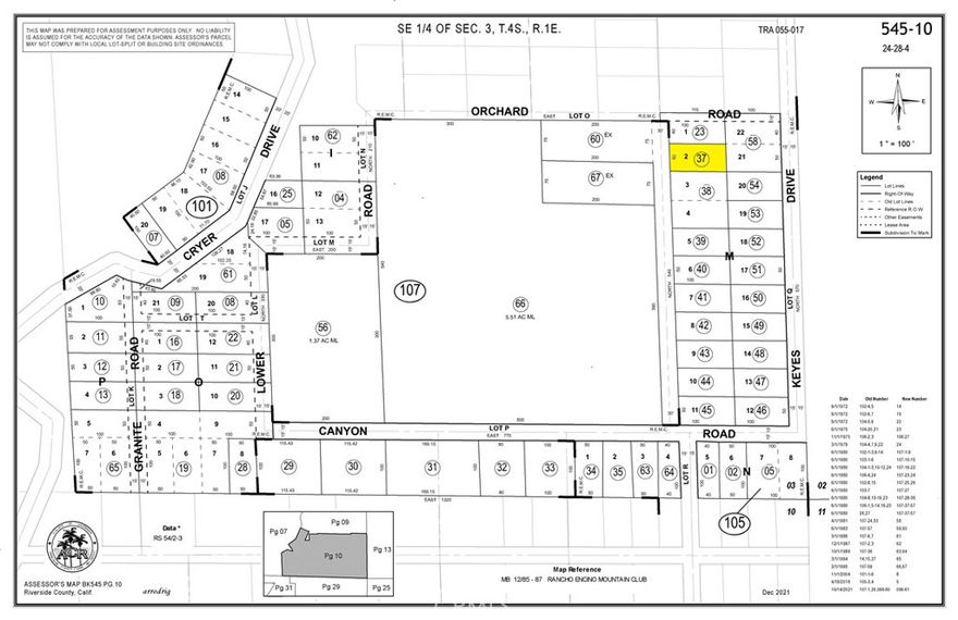 Discover peaceful mountain living in the serene community of Poppet Flats, also known as Rancho Encino Mountain Club. This 0.11-acre parcel on Orchard Road offers flat, easily accessible terrain with mostly paved road access. Electricity is available at the street, and the area supports septic systems. Buyers are encouraged to verify building requirements with Riverside County and utility conditions. Enjoy privacy and open space with beautiful views overlooking the west end of Silent Valley Campground. Though the property carries a Banning mailing address, it lies in unincorporated Riverside County—perfect for those seeking quiet country living just minutes from modern conveniences. Escape the hustle of city life, soak in the fresh mountain air, and still be only a short drive from Casino Morongo and Cabazon Outlets. A great opportunity to build your getaway retreat or investment in a peaceful, scenic mountain setting! ****No soils reports, surveys, etc., have been done. Buyer and buyer's agent to verify all information with the city or county for allowable uses and requirements  and rely on their own investigations. **Buyer responsible for checking zoning, utilities, permits and exact property boundaries. ****