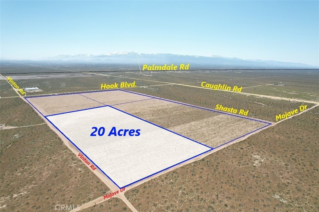 This flat land spans 20 acres (APN 3102-161-07-0000) and is located in an opportunity zone, making it an ideal future investment. The property is fully leveled and situated at the corner of Mojave Rd and Vinton Rd in the unincorporated area of Adelanto, CA, right next to the city limits of industrial zoning. It is also near an existing solar field and just 1 mile from Palmdale Rd, close to Adelanto Airport and the Crossroads at US-395 Hwy.
This property offers a great long-term hold opportunity at an affordable price, located approximately 2 miles west of Adelanto High School and near the future High Desert Corridor. The GPS coordinates for the property are 34.5285405, -117.4777545.
Additionally, there are three adjacent parcels available for sale: 20 acres, 14.54 acres, and another 14.54 acres. We welcome your offers!