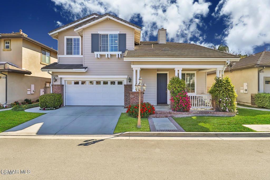Welcome to this wonderful 4-bedroom, 3-bathroom home located in the highly desirable Meadows community of West Simi Valley. Offering approximately 2,133 sq ft of well-designed living space, this residence combines style, comfort, and functionality in a prime location.Step into a formal living room featuring soaring ceilings, custom paint, and a cozy gas fireplace--a perfect space for relaxing or entertaining. The gourmet kitchen includes a large pantry, quartz countertops, and ample cabinet space, ideal for everyday living and gatherings. A powder room with pedestal sink completes the downstairs.Upstairs, enjoy a versatile loft/office space, convenient laundry room, three well-appointed secondary bedrooms, and a generous primary suite with high ceilings, oversized tub, separate shower, dual-sink vanity, and a large walk-in closet.Outside, the private backyard features a grassy area and concrete patio--perfect for enjoying the sunny weather. Community amenities include a pool, spa, and picnic area, adding resort-style touches to everyday living.