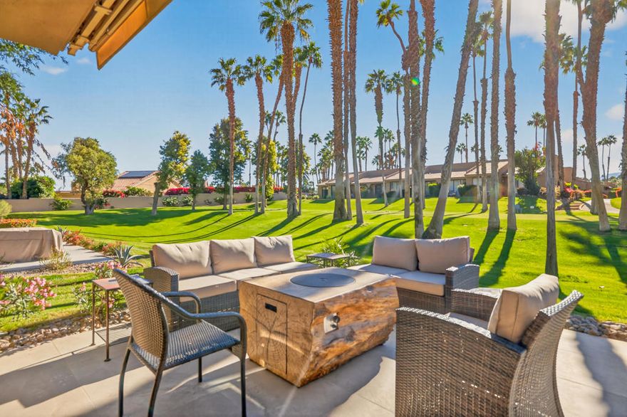 Welcome to this beautifully updated Sycamore plan located on one of Palm Valley Country Club's most desirable streets, showcasing panoramic golf course views that truly stop you in your tracks. Offered turnkey furnished, this condo is the perfect blend of comfort, style, and easy desert living.Step inside to a light-filled, open layout featuring a remodeled kitchen with abundant counter space, sleek finishes, and seamless flow to the dining and living areas--ideal for entertaining or everyday living. The vaulted ceilings enhance the sense of space, while the thoughtfully designed floor plan offers privacy and functionality.The spacious primary suite is a peaceful retreat with direct patio access, a beautifully updated en-suite bath, and generous storage. Guests will feel right at home with comfortable accommodations and beautifully finished spaces throughout.Out back, the fairway patio invites you to relax, dine, and soak in those iconic Palm Valley views--lush fairways, swaying palms, and picture-perfect desert skies. Morning coffee, sunset cocktails, or entertaining friends--this space delivers it all.Located within the sought-after Palm Valley Country Club, residents enjoy access to two Ted Robinson-designed golf courses, pools and spas, fitness center, tennis, pickleball, and a vibrant clubhouse lifestyle.Whether you're looking for a full-time residence, seasonal retreat, or investment opportunity, this move-in-ready, turnkey furnished Sycamore plan checks all the boxes.Desert living at its finest--just bring your suitcase and start enjoying the Palm Valley lifestyle.