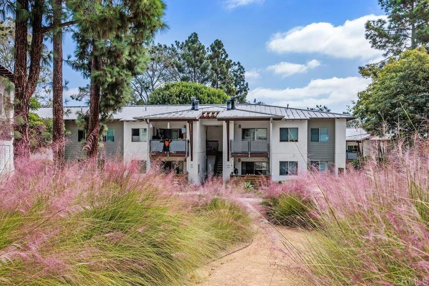 This charming, remodeled townhome is in the gated Pacific Pines Community in Encinitas, where nature's beauty meets coastal convenience. This rarely available 2-bedroom 1 bathroom unit is located on the first floor, boasting an outdoor patio with convenient storage that looks out onto lush landscaping.  The home has gone through a full remodel with luxury vinyl flooring, stainless steel appliances, modern tile, quartz kitchen countertops, and a fully remodeled bathroom.  The layout offers practical functionality, featuring a dedicated dining area adjacent to the kitchen, which overlooks the family room. Additional amenities include an in-unit stackable washer and dryer, as well as two generously sized bedrooms, one of which includes a walk-in closet.   Just a short stroll away under beautiful mature trees is the community center with pool, spa, recreation room, and gym.  Throughout the community, there are areas to BBQ, walking trails, 2 tennis courts, and electric car charging stations.  The location can’t be beaten, .5 miles from MiraCosta College, 1 mile from the I-5 freeway, 2 miles from Annie’s Canyon Trail, 4 miles to all the bars and eateries that Solano Beach and Cardiff offer, while only being 5 miles to all the entertainment of Del Mar Racetrack and its events.  This is the most affordable 2-bedroom coastal unit in Encinitas and the only one in the complex.  Your new lifestyle awaits!!!