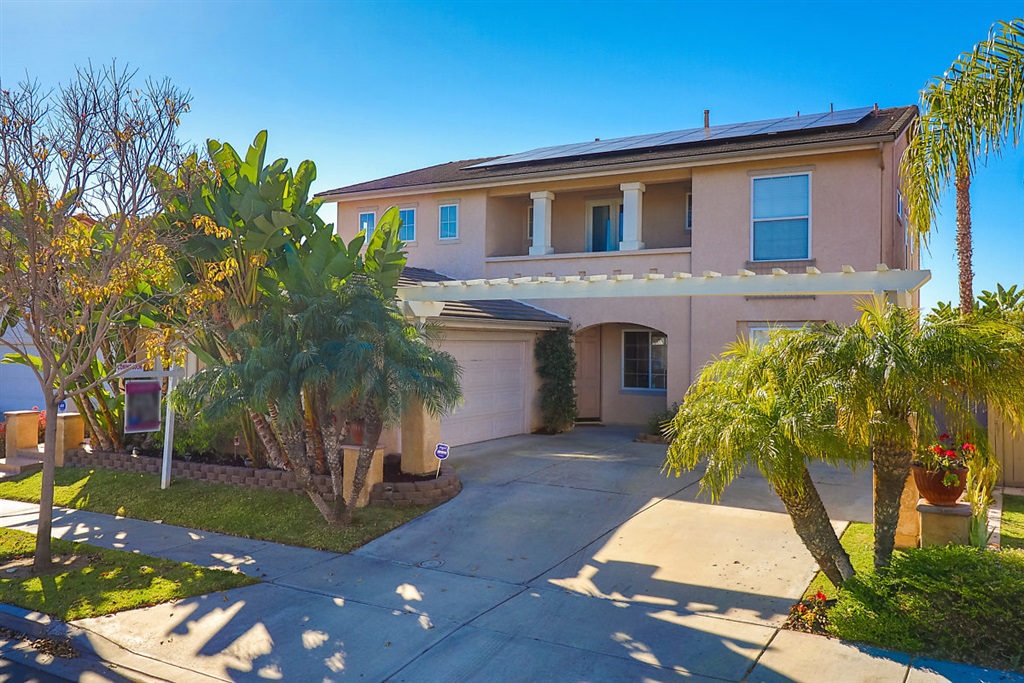 The beauty in Otay Ranch! You name it, this home offers it. Double height ceilings, Full bedroom and bath downstairs, an awesome loft with a balcony, a pool, a spa, a tiki bar with refrigerator & outdoor TV, a fire pit, a walk in pantry, a large kitchen with stainless steel appliances, an open floor plan, paid solar and access to some of the best schools in Chula Vista! This is one that is a MUST SEE!. Neighborhoods: Otay Ranch Equipment: Dryer, Washer Other Fees: 0 Sewer: Sewer Connected Topography: LL