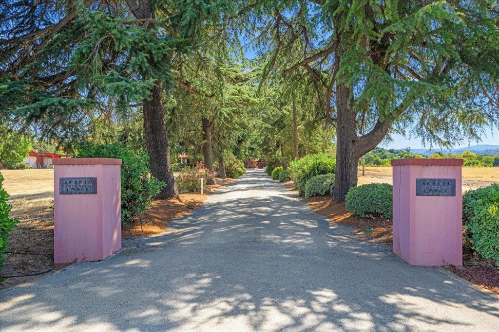 Discover The Acacia Lodge Estate, an exquisitely charming home on approx 5.1 sprawling acres in beautiful San Martin! More than a Home it's an Engaging Lifestyle! This tastefully renovated home welcomes you with an inviting porch, a stately Oak Tree & Deodora Cedars. The home sports 2 bedrooms & 2 .5 bathrooms .The interior of the home is highlighted by a stately floor to ceiliing brick fireplace, a spacious kitchen- ideal for culinary enthusiasts features a quartz countertop island. The yard has a covered-enclosed area for growing your vegetables. Fruit trees (orange, lemon, grapefruit, tangerine, fig, pomegranate, olive trees) adorn the property. Create your very own farm to table experience! Imagine those fresh amazing meals! The home has elegant refinished hardwood, new bedroom carpet & tile and vinyl in the bathrooms. Envision yourself enjoying paradise in the beautiful sparkling swimming pool. You'll truly enjoy entertaining family, friends or guests in this home with its open floor plan. Separate ADU 2 bed 1 bath kitchen and living room. Storage structures. Located in the Morgan Hill School District there are private schools nearby. Endless possibilities, imagine your own vineyard or equestrian estate. Room to Roam! Minutes to CordeValle Resort.This is Your Dream Home!