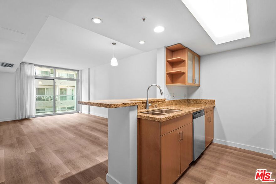 Gorgeous 1 bedroom, 1 bathroom condo in the full-service Azzurra. This bright and spacious unit offers new wood floors throughout, a great open floorplan, extra large balcony, stainless steel appliances, granite counter-tops, large custom built walk-in closet, 9 feet of floor to ceiling glass, 2 car parking, washer/dryer in-unit, central air and heat, and much more! Rent includes cable, internet, water, trash, earthquake insurance & an abundance of amenities - 24 hour valet for guests, 24 hour front desk and security, rooftop spa and lounge, heated pool and spa with cabanas, media lounge, art collection, indoor/outdoor gyms with a yoga/pilates studio, and more! Minutes to world famous beaches, trendy shops/restaurants, LAX, bike path, dog walks, theaters and more!