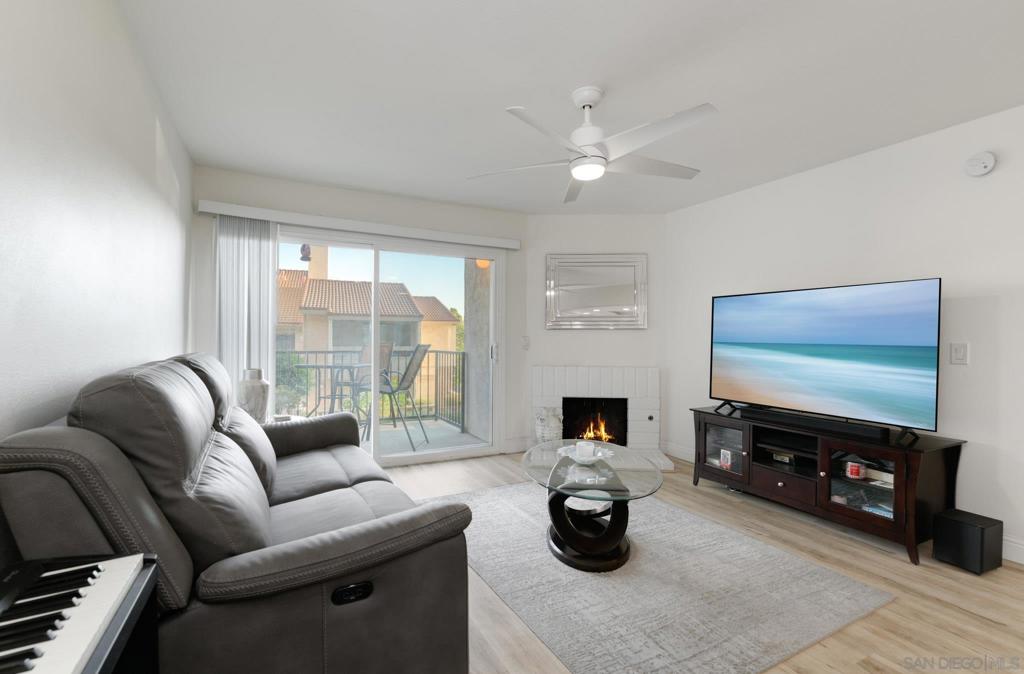 A rare find nestled in the vibrant San Carlos neighborhood of San Diego. This ground level oversized 831 square foot residence offers a 1 bedroom, 1 bath, plus 1 half bath at your entry way. Sunny south facing exposures with stunning western sunset views off your private patio. Inside you will find convenience and comfort with your cozy fireplace, central air conditioning and heating, an in-home washer and dryer and a fully equipped kitchen. As you walk into your bedroom.. space is not a problem, a queen, a king, a Cal-king mattress, you name it, it will fit. Dual closets collaborate with your primary bathroom and spacious countertops, plus a step-in shower. Enjoy the privacy of a detached garage parking space and community guest parking for your friends and family. This community boasts multiple pools, tennis courts, BBQ areas and a clubhouse ideal for those with active lifestyles. You'll love the lush landscaping and majestic fountains on your evening walks as you explore your new surroundings and make the Woodlands your new home. The location is unbeatable, with the San Carlos library and the fabulous Mission Trails Park just moments away, offering excellent hiking and biking trails. Additionally, SDSU is conveniently nearby, making this an ideal spot for both relaxation and accessibility. Embrace the modern comforts and vibrant surroundings of this unique home.