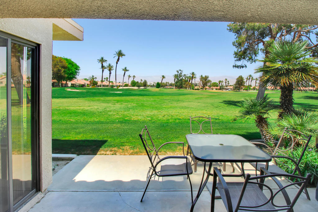 Available End of April for annual tenant. This Charming 2 Bedroom/2 Bath home Showcases Beautiful Golf Course and Mountain Views! Enjoy your Cup of Coffee watching Golfers on the 7th Hole. This North Facing Patio offers a Cooler space to Enjoy the Privacy and Beauty of Desert Living. Tile Flooring throughout the home and Updated Bathrooms and Kitchen. The Gated Community referred to by locals as 'The Resorter' features 20 salt water Pools/Spas, 18 hole Championship Golf Course, Driving Range, Pro Shop, Lakes, Newly Renovated Clubhouse with Restaurant, Tennis Courts/Pickle Ball Courts and 24 Hour Guard Gated Security.