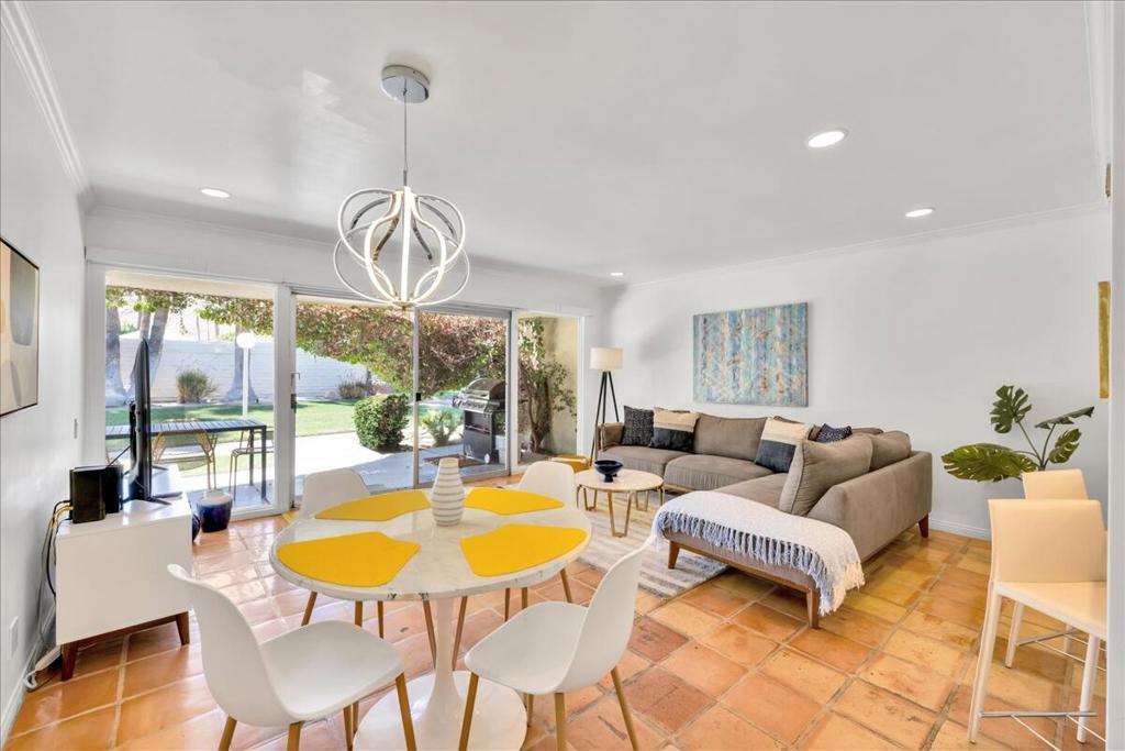 Turnkey furnished 2 bed, 2 bath end unit in the highly sought-after Coco Cabana community in South Palm Springs! Ideally located just steps from the tennis/pickleball courts and close to the pool, this bright and inviting condo offers the perfect blend of comfort and convenience.This well-maintained unit has been a successful short-term vacation rental, making it an excellent investment opportunity or a perfect desert getaway. The open layout, generous natural light, and private end-unit location create a relaxed, resort-style atmosphere.Coco Cabana in Palm Springs is a boutique mid-century modern community nestled in the desirable South Palm Springs area. Originally constructed in 1955 as a garden apartment hotel by architect Charles W. Doty, it was converted into 31 condominiums in the late 1970s. The complex spans five acres of lushly landscaped grounds and offers amenities such as a pool, spa, and two lighted tennis courts. Coco Cabana's location offers stunning views of the San Jacinto Mountains and is within walking distance to hiking trails, shopping, and dining options. It's a serene retreat that embodies the quintessential Palm Springs lifestyle, combining historical significance with modern-day amenities. The property is fee-simple, meaning you own the land beneath your unit, and it allows for short term vacation rentals with a minimum stay of seven days, making it appealing for both homeowners and investors. Coco Cabana's blend of historical significance, modern amenities, and prime South Palm Springs location make it a sought-after community for those looking to experience the quintessential Palm Springs lifestyle.