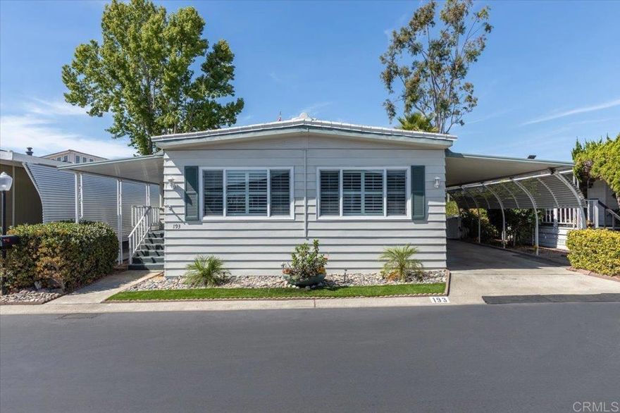Beautiful, updated home that shows pride of ownership, located in a 55+ resort style community offering many recent upgrades, including: LVP floors throughout, remodeled Kitchen, updated Bathrooms, drywall interior, new interior doors & hardware, shutters, vinyl dual pane windows throughout (except bathrooms), both bedroom closets have been re-finished by Closet World, turf back yard that is great for pets, newer A/C, newer furnace, newer tankless water heater (all three replaced in 2017), and so much more!  Some of the features of the new Kitchen include a new added pantry, newer appliances & farmhouse stainless steel sink, & deep pot pull out drawers.  Separate Living and Family room, plus a large California room, offer lots of Living space plus plenty of extra space for an office & hobbies.  The widened carport w/ privacy slats plus 2 storage sheds give ample space to park your vehicles and work on outdoor projects!  Monthly space rent is $689.33.