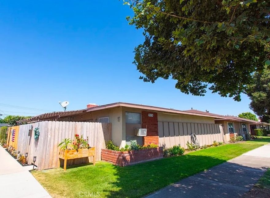 Remodeled single-story 2-bedroom, 1-bath home with a charming front patio in the heart of Orange! Conveniently located JUST 1 MILE FROM CHAPMAN UNIVERSITY, this unit feels like brand-new construction, offering single-family living with no one above or below. Recent upgrades include luxury vinyl flooring throughout, freshly painted throughout, recessed lighting in the living room, The climate control features a new wall AC in the living room, plus individual wall unit in one other bedroom. The bathroom is fully renovated with a bathtub, and there's a brand-new stackable washer and dryer inside the unit. The kitchen is fully updated with gorgeous shaker cabinets, chevron tile backsplash, stainless steel sink with brushed nickel faucet and garbage disposal, Brand new freestanding range with oven, Brand new refrigerator, and built-in microwave with vent. The electrical panel has been updated for higher energy input. The front yard features lovely Newley installed wood fencing for privacy and an overhead shade and a liquate fruit tree, perfect for get-togethers and BBQs. You won't need a car—this home is ideally situated behind a shopping center with multiple restaurants, banks, a gym, doctor's offices, and many other stores, all within a minute's walk. Perfect for all families,  students or elderly residents who don't drive. Don't miss out on this gem! Schedule a viewing to truly appreciate all it has to offer.