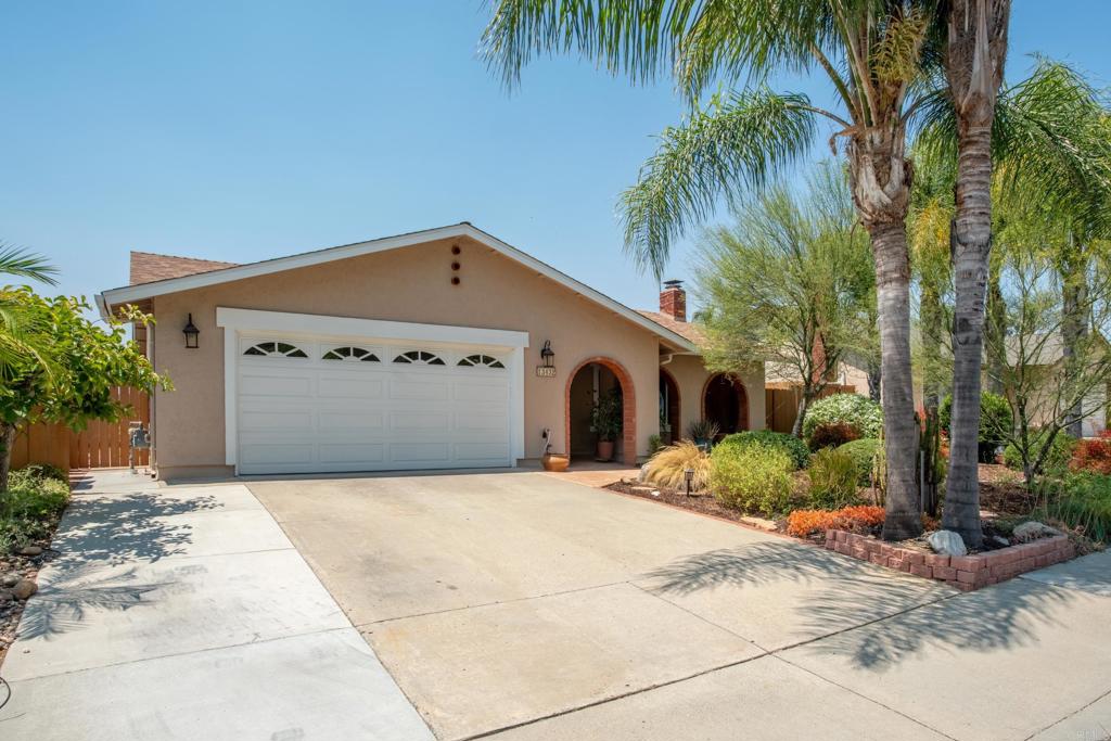 Tucked away in a private setting, this single-level Poway home offers style, comfort, and a prime location. Featuring 3 bedrooms and 2 bathrooms, the home boasts an updated kitchen, skylights, built-ins, and two inviting gas fireplaces. Owned solar produces more energy than you use, while central A/C, ceiling fans, and a whole-house fan keep you cool year-round. Step outside to a covered patio surrounded by vibrant fruit trees—orange, grapefruit, tangerine, lemon, lime, persimmon, and pomegranate—with no rear neighbors and direct access to scenic equestrian and hiking trails. Set on a quiet, sidewalk-lined street just minutes to parks, top-rated schools, restaurants, movie theatre, and shopping. A 2-car garage with direct access, 6,674 sq ft lot, and low-maintenance landscaping complete this rare Poway find!