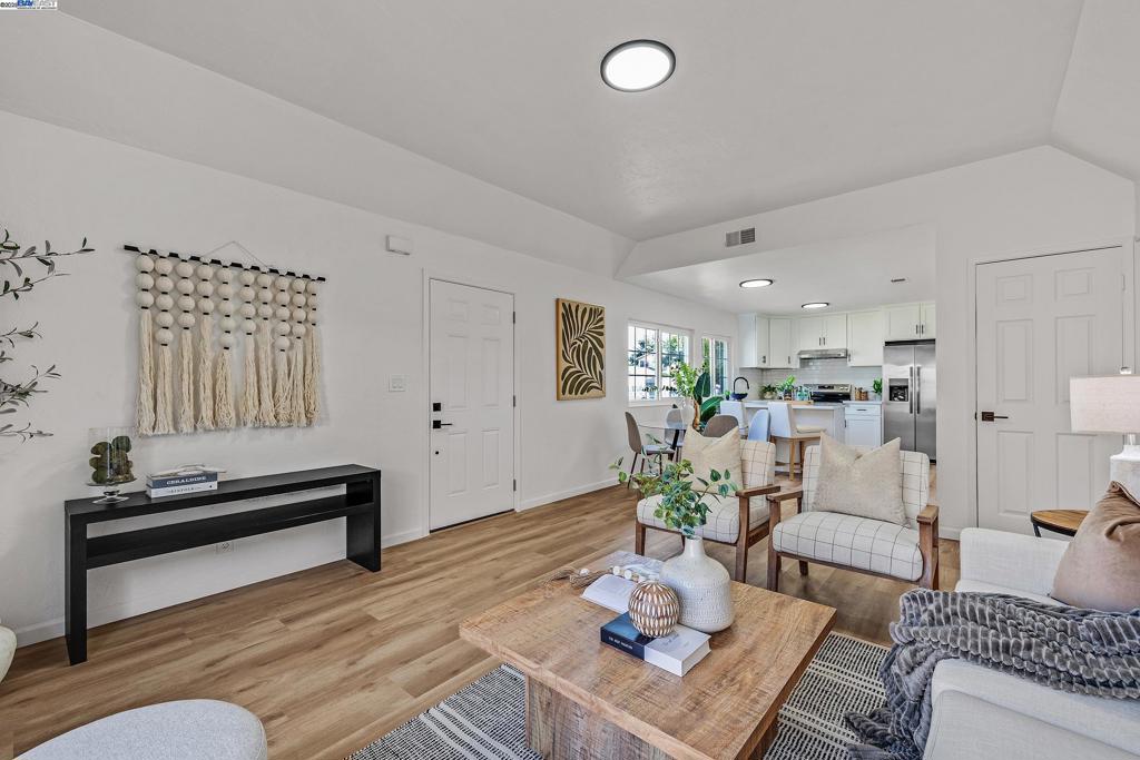 Welcome to this beautifully remodeled single-level east facing townhome in the sought-after Cabrillo neighborhood! This move-in ready 2 bedroom home has been completely updated from top to bottom with modern finishes and thoughtful touches throughout. Step inside to a bright open layout featuring luxury vinyl plank flooring, fresh paint, LED lighting, and a seamless flow from the living space to the dining area. The brand new kitchen is a chef’s dream, featuring quartz countertops, sleek cabinetry and stainless steel appliances. Step outside to your a huge private patio perfect for entertaining, relaxing, or creating your own outdoor sanctuary. Plus, there's a convenient storage shed! Both bedrooms are spacious with plenty of closet space, and the updated bathroom offers a clean, timeless design with a new vanity and fixtures. You’ll enjoy the convenience of an in-unit laundry, 2 assigned carports, and the peaceful, well-maintained community. Prime Fremont location! Walking distance to Brookvale Shopping Center, close to BART, Hwy 880/84, Dumbarton Bridge, parks, and top-rated schools like American High School. Don’t miss your chance to own this modern, turnkey home in one of Fremont’s most convenient and established neighborhoods! OpenHouse Sat 7/19 1:30-4 Sun 7/20 2:00PM-430PM