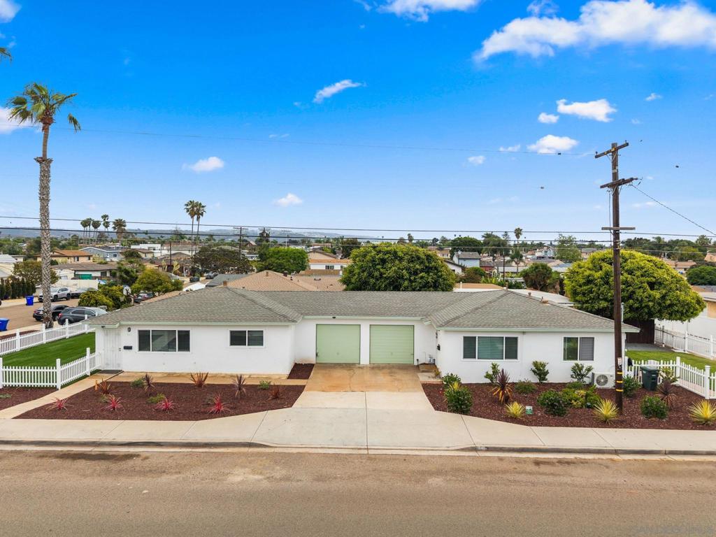 Fully remodeled duplex in the heart of Imperial Beach featuring a new roof, upgraded electrical, refreshed landscaping, and complete interior and exterior renovations. Ideal for an owner-occupant looking to live in one unit and rent the other, or for an investor seeking turnkey rental income. One unit already rented at $2,900/mo. Located just minutes from the beach, this property offers modern finishes, strong curb appeal, and excellent upside in one of San Diego’s last affordable coastal communities.