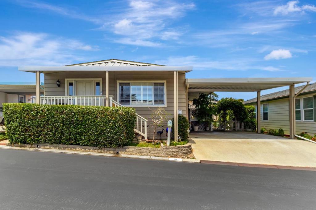 Welcome to your serene coastal retreat in one of Santa Cruzs most desirable 55+ co-op communities! This charming 2-bedroom, 2-bath home offers comfort, privacy, and a true sense of community. Step inside to find a light-filled interior with spacious living areas, and step outside to enjoy a beautifully established gardenperfect for morning coffee, afternoon reading, or entertaining guests in your own private oasis. The park is meticulously maintained and features a sparkling community pool and a stylish clubhouse where neighbors gather for events and activities. Ideally located just minutes from the beach, shopping, restaurants, and scenic trails, youll enjoy the very best of coastal living with the convenience of town right at your doorstep. Whether youre looking for peace and quiet or vibrant community life, this home has it all. Come discover why so many people love calling this beautiful neighborhood home!