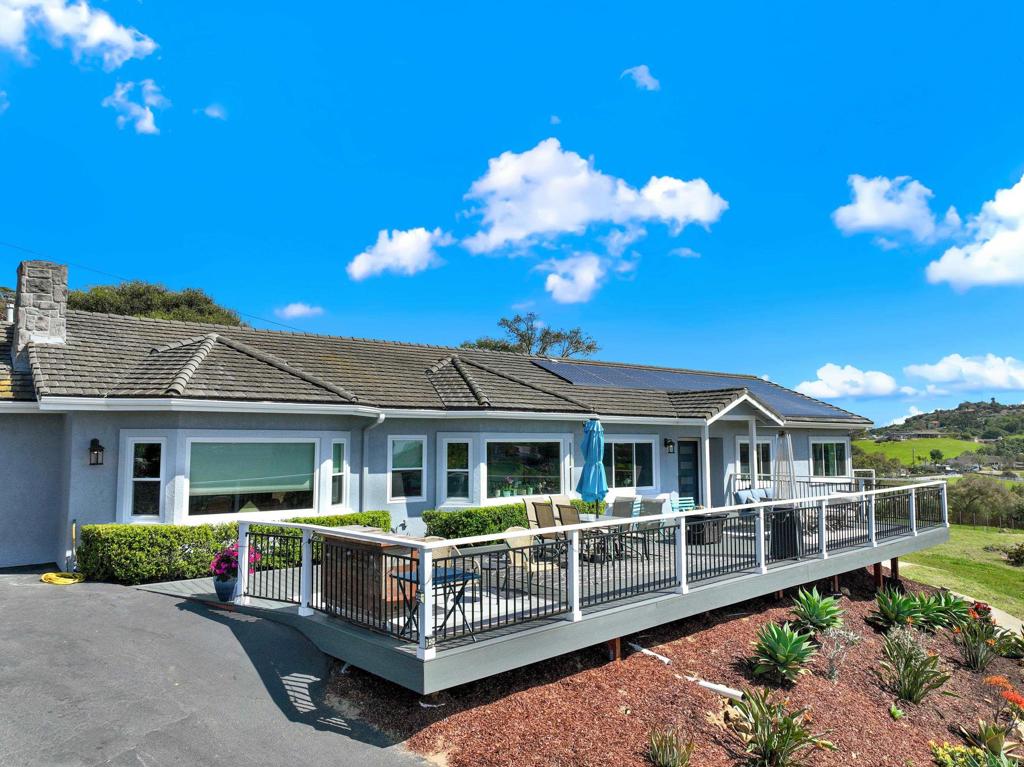 Exquisite Morro Hills! Experience expansive views, and an extraordinary ease of living in this tastefully renovated single story beauty. Have you ever visualized what life would feel like surrounded by unbounded nature? This property offers room for a pool, horses with a barn and an arena, ADU, or growing whatever fills your heart. Imagine preparing meals in a well designed Chef's kitchen while enjoying unparalleled view. Or savouring a relaxing sunset on the over-sized deck while sipping a refreshing drink? In this home the possibilities are endless!Privacy and beauty, what a combination! There are prolific orange, tangerine, lemon, and avocado trees, all on 3.00+ acres of usable land. There is an ease of access to shopping and commuting in this Westside/Morro Hills Fallbrook location. The community of Fallbrook is charming and unique, and the ocean is simply minutes away. The 5, 15, and 76 freeways are easily accessible. This stunning property is one for the books!