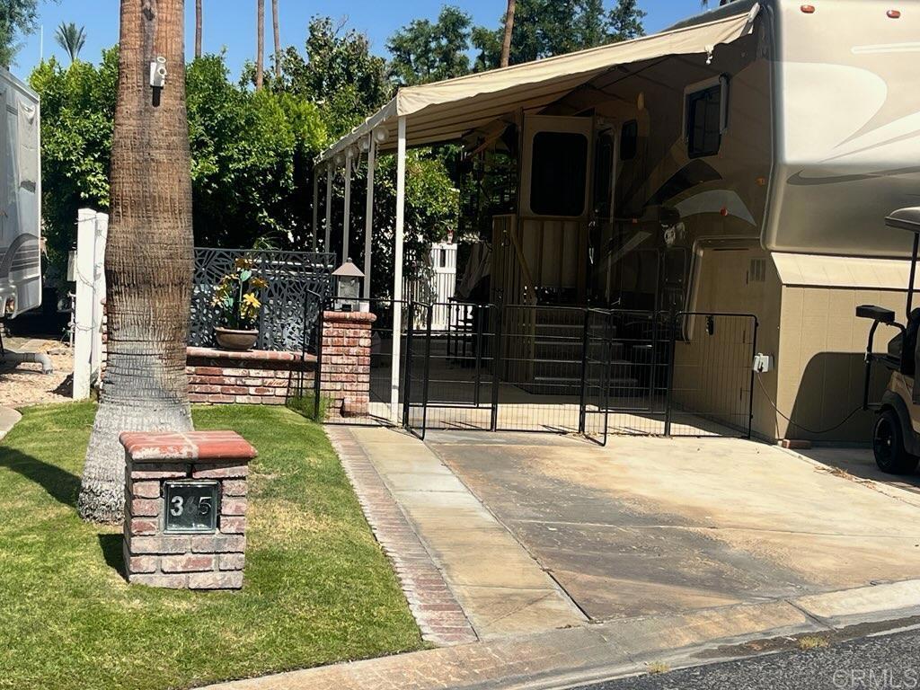 Lot 365, Located just east of the LaPalma clubhouse, this lot is in a quiet cul-de-sac with privacy hedges and open greens across from the space. Near the entry of the resort with pool, jacuzzi, seasonal restaurant, gym and within steps. Outdoor Resort Palm Springs (ORPS) is a Guard Gated 5-Star RV Resort Community offering an active and luxurious lifestyle featuring golf (27 holes), tennis, pickleball, swimming and more! Two clubhouses, fitness center, beauty solan, La Roma Restaurant on campus, dog park and more!