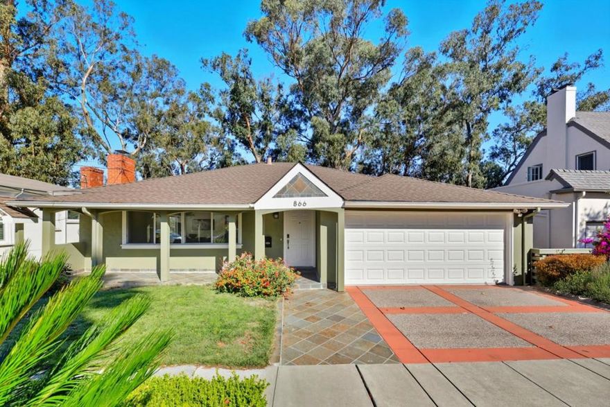 Set on a peaceful, tree-lined cul-de-sac in sought-after Crocker Highlands, this inviting mid-century home blends timeless character with thoughtful modern updates. The bright living room welcomes you with rich refinished hardwood floors and a classic wood-burning fireplace, creating a warm and comfortable gathering space. Beyond the dining area, the kitchen enjoys a sense of privacy and calm, overlooking mature trees and stunning sunset views. The main level features a spacious primary suite, a secondary bedroom and full bath, and generous closet storage enhanced with custom Elfa systems. The lower level offers exceptional flexibility with a second en-suite bedroom, an additional bedroom and bath, a family room, and a full kitchen opening to a large deck, ideal for entertaining, extended family, or guests. Upgrades include refinished hardwood floors, Elfa closet systems, newer roof, furnace, and freshly painted interior, foundation improvements, an updated deck, and a concrete slab. The newly sodded front yard with irrigation adds fresh curb appeal, while the unfinished basement and two-car garage with custom cabinetry provide abundant storage. Conveniently located near the shops and dining of Park Boulevard, Lakeshore, and Grand Avenue.