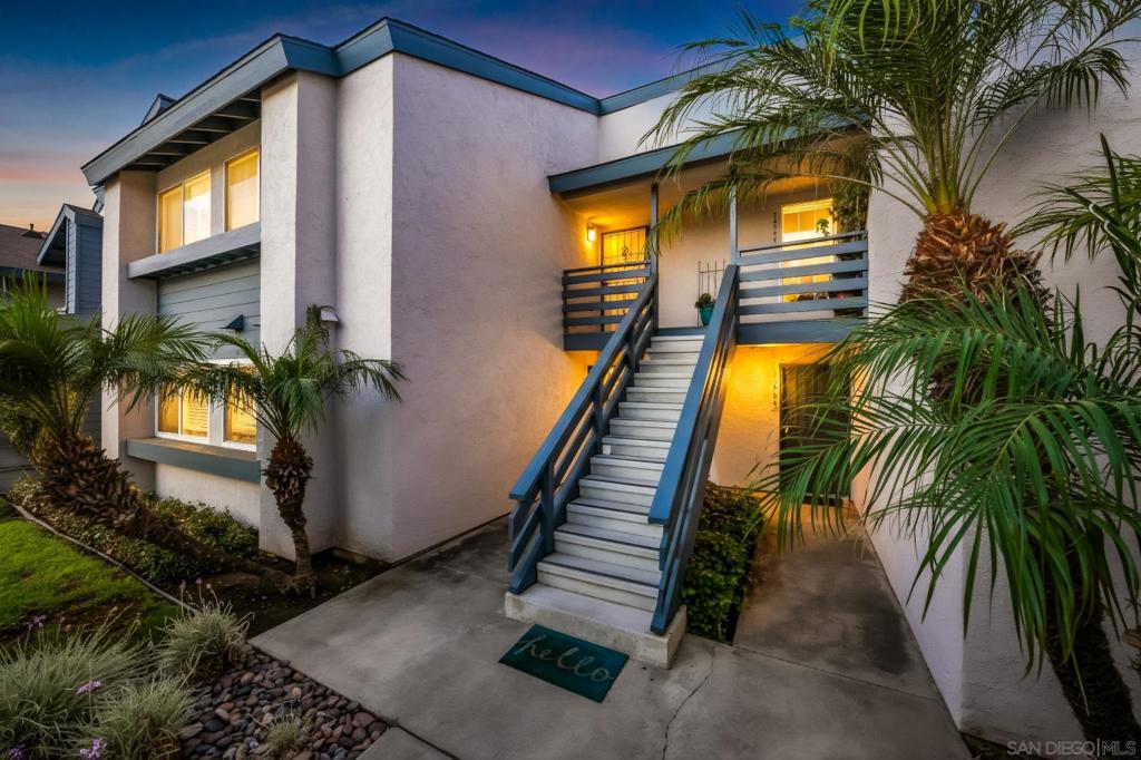 Welcome to 1490 Gustavo Street Unit E a stylish upper level end unit in the quiet Windridge community of El Cajon. This bright 2 bedroom, 2 bath condo features vaulted ceilings, a cozy fireplace, modern flooring, in unit laundry, and a private balcony. The open living space flows into a spacious kitchen with stainless steel appliances. Enjoy a 1 car garage, an extra parking spot, and resort style amenities including two pools, hot tubs, BBQ areas, RV parking, and lush landscaped grounds. Conveniently located near shopping, dining, and freeway access this home is move in ready and full of charm.