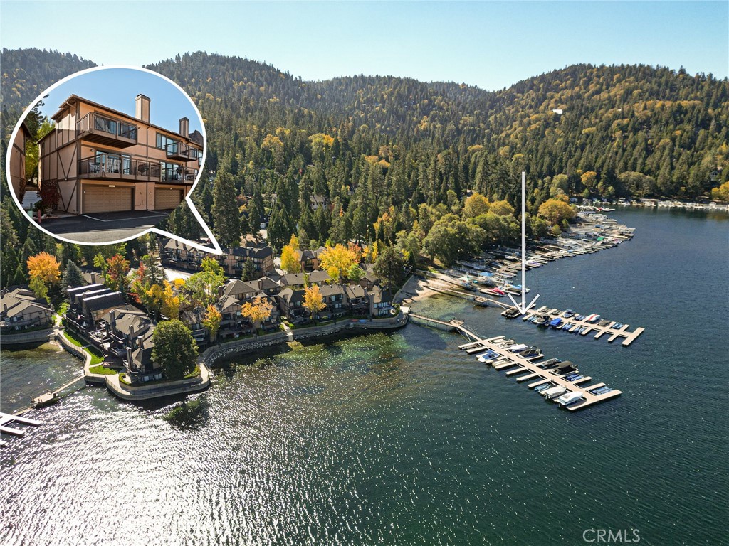 Welcome to Edgewater Shores unit 30. Location is key here as you are close to the Lake Arrowhead village, the ALA lake trail, your very own dock slip, and more. You will find this location easy to access as you are just off Hwy 173, and the unit is very close to the security gate entrance. Once inside the gate you are just a few yards away from your 2 car garage that has direct entrance into your unit. Once on the main floor you will find a bedroom and 3/4 bath, the living room, dining room, kitchen and attached deck. Upstairs is 3 more bedrooms including the primary suite. The primary suite has a walk in closet and it's own bathroom along with a private deck with lake views. Included in this price is your very own dock slip EWS/45. The docks were all re-done recently too. There is a private beach and you have a prime location for the 4th of July fireworks. The two car garage you will find is a decent size and even had a large storage area as well. If you have been looking for convenience, then look no further. This home comes furnished, all you need is your toothbrush, your boat, and yourself. There are 3 parking spots total attached to this unit. Furnishings will not include sellers exclusions.