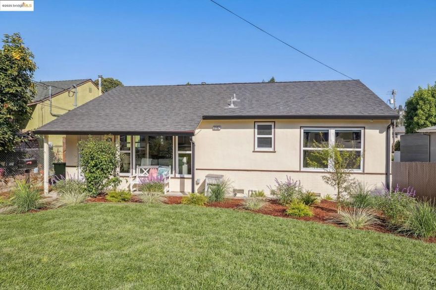 Nestled in the Castro Valley hills, this single-level mid-century home blends classic charm with the kind of livability today’s buyers are after. Natural light pours through large windows, brightening the open living and dining spaces and setting an easy, welcoming tone. A graceful archway marks the transition to a private wing, where three comfortable bedrooms and a full bath offer quiet retreat.  The spacious patio and covered gazebo set the scene for sunset dinners and spontaneous get-togethers, while a detached bonus structure opens the door to whatever you need most: studio, office, garage, or all of the above. A long side driveway adds generous off-street parking and access.  The condition has been upgraded throughout including dual pane windows, extensive insulation, newer heat and AC and an on demand water heater.   Bright, grounded, and full of possibility, this Castro Valley home invites you to live your next chapter, your way.