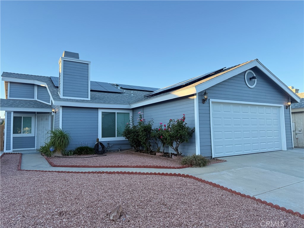 Welcome to this well-maintained 3-bedroom, 2-bathroom home in the sought-after Mountain View Estates community of Southwest Hesperia! Offering approx. 1,152 sq ft of thoughtfully designed living space, this home features cathedral ceilings, an open-concept kitchen and dining area, and a cozy fireplace in the spacious living room. Generously sized bedrooms and bathrooms provide comfort and functionality. Additional highlights include a 2-car garage and a low HOA of just $65/month.
Enjoy a large fenced backyard, covered patio ideal for outdoor gatherings, and a storage shed. Recent upgrades include a new HVAC system, tankless water heater, solar panels, new windows throughout, exterior paint, and a new roof—bringing both efficiency and peace of mind.
Conveniently located near schools, parks, shopping, and the 15 Freeway for easy commuting.
Bonus: This home qualifies for a $20,000 grant with no PMI—contact for details. Don't miss this great opportunity!