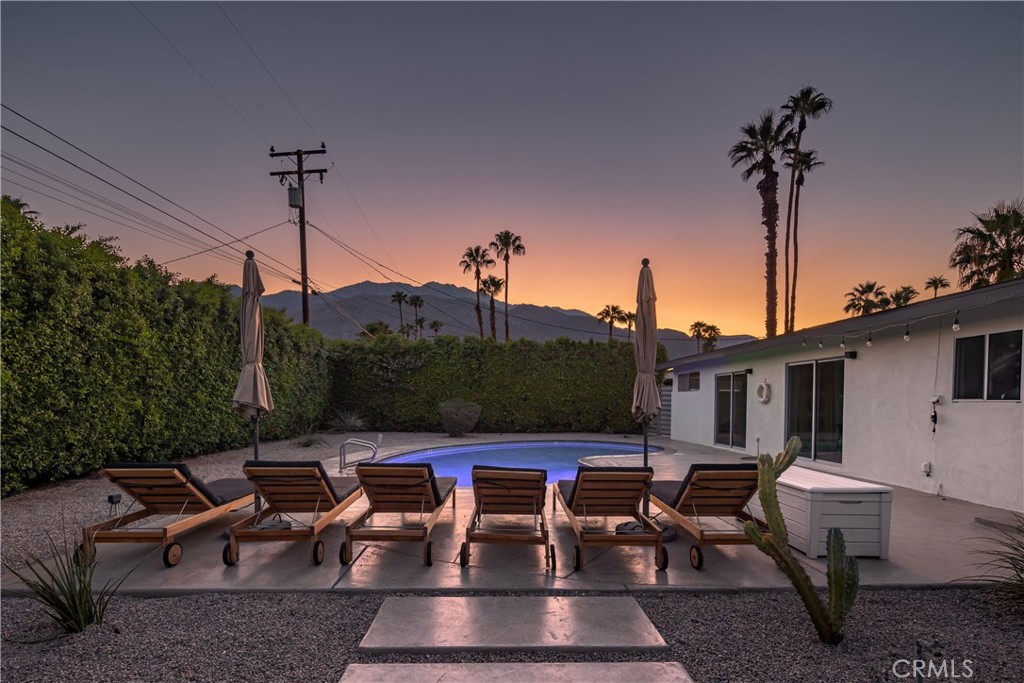 Welcome to 2079 Paseo Roseta, An exquisite Palm Springs experience nestled in the heart of Sunrise park. This thoughtfully renovated Atomic Ranch seamlessly blends modern touches with everyday functionality. Property will come fully furnished at list price to provide a seamless transition to new owner. Spanning 1,375 square feet on a massive 9,584 square feet lot, this 3-bedroom, 2-bathroom gem offers a beautifully crafted layout throughout the entire space, perfect for families and friends for gatherings and relaxation. The heart of the home, boasts an open layout and modern appliances, perfect for culinary adventures and entertaining. Recent upgrades are impressive and extensive: Newly poured outdoor concrete, Pool Heater, Pool Pump, Hvac and Water Heater. The expansive backyard offers a serene escape surrounded by fully grown hedges from front to back providing ultimate privacy. Enjoy the safety, tranquility, and friendly atmosphere of this desirable location only minutes away from downtown, 2079 Paseo Roseta is not just a home—it's an invigorating retreat for family and friends. Eligible for short-term rental! A well established property in the community with strong investment potential.