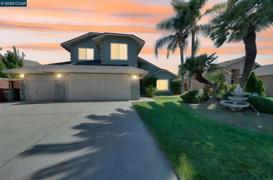 Your private backyard resort awaits! Located on a quiet court with no rear neighbors, this stunning 4-bed, 2-bath home with a 1 Bedroom Studio is perfect for entertaining. Enjoy a sparkling pool with spa and waterfall, outdoor kitchen, and gazebo with fan and lighting for unforgettable gatherings. Inside, soaring high ceilings, central heat & air, whole-house fan, solar panels, and water softener offer comfort and efficiency. The remodeled gourmet granite kitchen with island and pot filler opens to a family room with bar and fireplace. The luxurious primary suite features a Jacuzzi tub, dual sinks, separate shower, and vanity. Bonus private 1-bedroom studio with bath & kitchenette is ideal for guests, home office, or income potential. All this in a family-friendly neighborhood within walking distance to parks and schools!